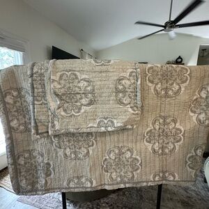 Luxurious Cream and Gray Comforter Set